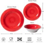 ZAROCRUS 12 Pcs Melamine Dinnerware Set,... - Image 8
