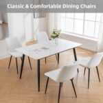 White Dining Chairs Set of 2, Modern Din... - Image 5
