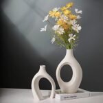 Levvohd XL Beige Ceramic Vase Set of 2 f... - Image 8