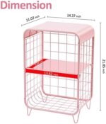 3 Tier Metal Side Table,Cute Nightstand,... - Image 4