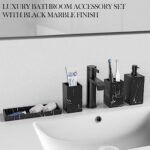 4PCS Bathroom Accessory Set, Black Marbl... - Image 3
