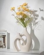 Levvohd XL Beige Ceramic Vase Set of 2 f... - Image 4