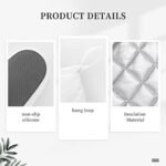 Oven Mitts and Pot Holders Marble White Gold Silic... - Image 6