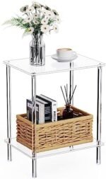 Clear Acrylic Side Table, 2-Tier End Tab... - Image 2