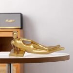 Dawbun Gold Decor Reading Statue Home De... - Image 4