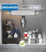 Under Sink Organizer, 2-Tier Height Adjustable Und... - Image 4