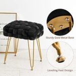 LUE BONA Velvet Vanity Stool, Rectangle ... - Image 7