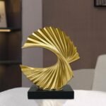 Gold Shelf Decor Accents Ocean Wave Stat... - Image 8