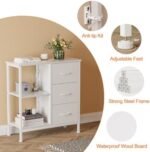 Furnulem 3 Drawer White Dresser for Bedr... - Image 5