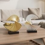 Gold Shelf Decor Accents Ocean Wave Stat... - Image 3