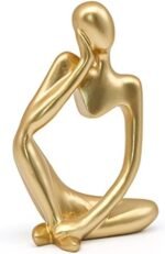 Gold Thinker Statue Decor, Modern Abstra... - Image 2