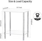 Clear Acrylic Side Table, 2-Tier End Tab... - Image 4