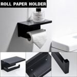 TNOMS Black Towel Bar Set 5-Piece Bathro... - Image 5