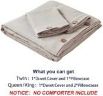 Anluoer Duvet Cover Queen Size,Linen Gre... - Image 5