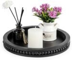 MERVAGIN Rustic Black Round Wooden Decor... - Image 2