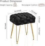 LUE BONA Velvet Vanity Stool, Rectangle ... - Image 5