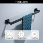 TNOMS Black Towel Bar Set 5-Piece Bathro... - Image 3