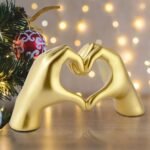 Heart Hands Sculpture, Gold Boho Aesthet... - Image 2