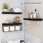 QEEIG Black Bathroom Shelves Over Toilet... - Image 4