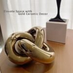 Ceramic Gold Knot Décor, Gold Accent Dec... - Image 3