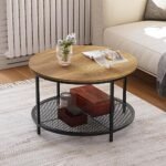 Smuxee 31.5" Round Coffee Table, 2-Tier ... - Image 6