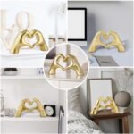 Heart Hands Sculpture, Gold Boho Aesthet... - Image 5