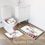 ALEXEX 4 PCS Rose Flower Shower Curtain ... - Image 6