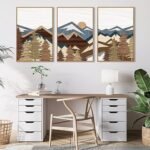 Large Mountain Wall Art Vintage Mountains Office F... - Image 3