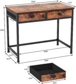 Furologee Computer Desk with 2 Fabric Dr... - Image 4