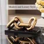 FJS Modern Gold Ceramic Chain Statue, Ho... - Image 3