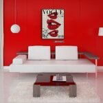 Fashion Canvas Wall Art, Trendy Preppy Red Lips Ro... - Image 9