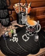 Nomnu Pumpkin Coffee Mat for Countertop - Goth Kit... - Image 4