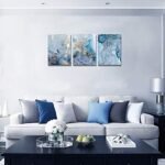 Blue Abstract Canvas Wall Art For Living Room Bedr... - Image 4
