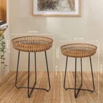 Oakrain Rattan Side Table Nesting Tables... - Image 3