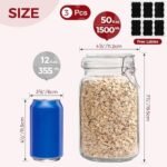 KTMAMA Airtight Glass Canister Set of 3 ... - Image 3