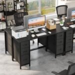 YAOHUOO Computer Desk with 6 Fabric Draw... - Image 7