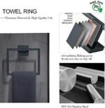 TNOMS Black Towel Bar Set 5-Piece Bathro... - Image 4