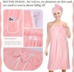 Towel Wrap Women Shower Robe Adjustable Closure Ba... - Image 4