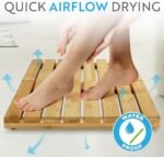 BROOKSTONE, Bamboo Bath mat, Non Slip Wo... - Image 4