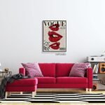 Fashion Canvas Wall Art, Trendy Preppy Red Lips Ro... - Image 6