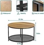 Smuxee 31.5" Round Coffee Table, 2-Tier ... - Image 3