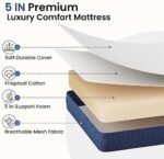Povirt Folding Bed with Mattress, Portab... - Image 6