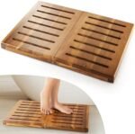Wood Bath Mat for Shower, 24.2'' Wooden ... - Image 2
