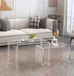 ONELUX Acrylic Coffee Table Set of 2，Nes... - Image 7