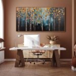 Framed Wall Art Golden Autumn Scene Nature Decor C... - Image 7