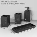 4PCS Bathroom Accessory Set, Black Marbl... - Image 5