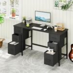 YAOHUOO Computer Desk with 6 Fabric Draw... - Image 3