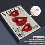 Fashion Canvas Wall Art, Trendy Preppy Red Lips Ro... - Image 4