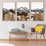 Large Mountain Wall Art Vintage Mountains Office F... - Image 4