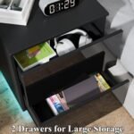 HOMMPA LED Nightstand with 2 High Gloss ... - Image 5
